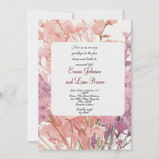 wedding invitation cart pink small petalforal