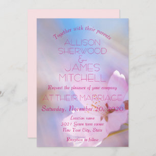 Wedding invitation cherry blossom customisable