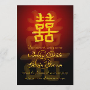 Wedding Invitation Chinese Double Happiness