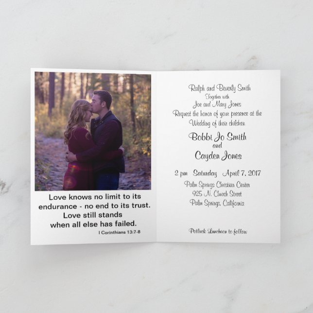 Wedding Invitation - Christian (Inside)