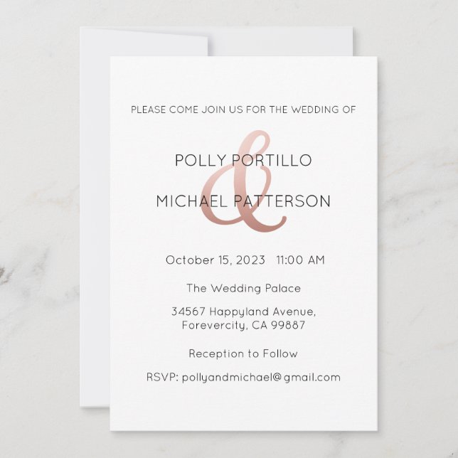 Wedding Invitation, Classic Wedding Invitation (Front)