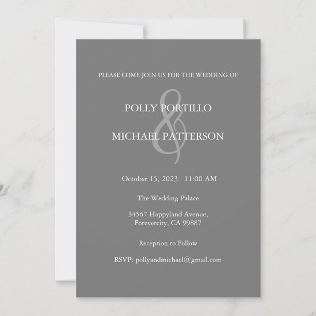 Wedding Invitation, Classic Wedding Invitation (Front)