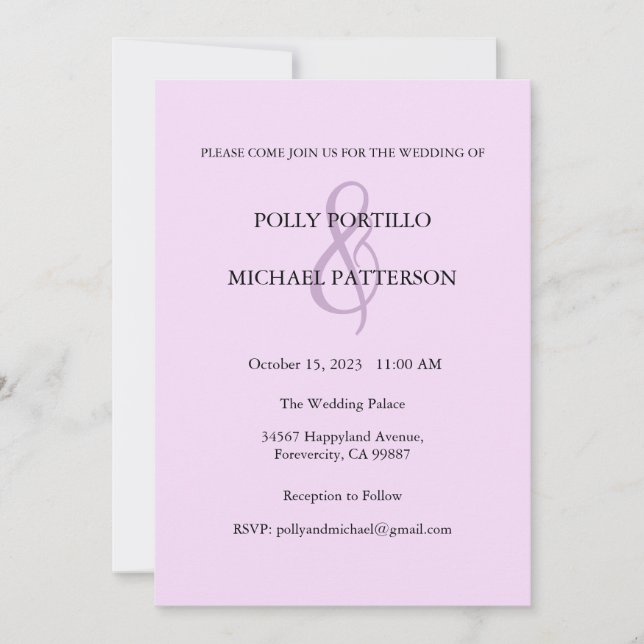 Wedding Invitation, Classic Wedding Invitation (Front)