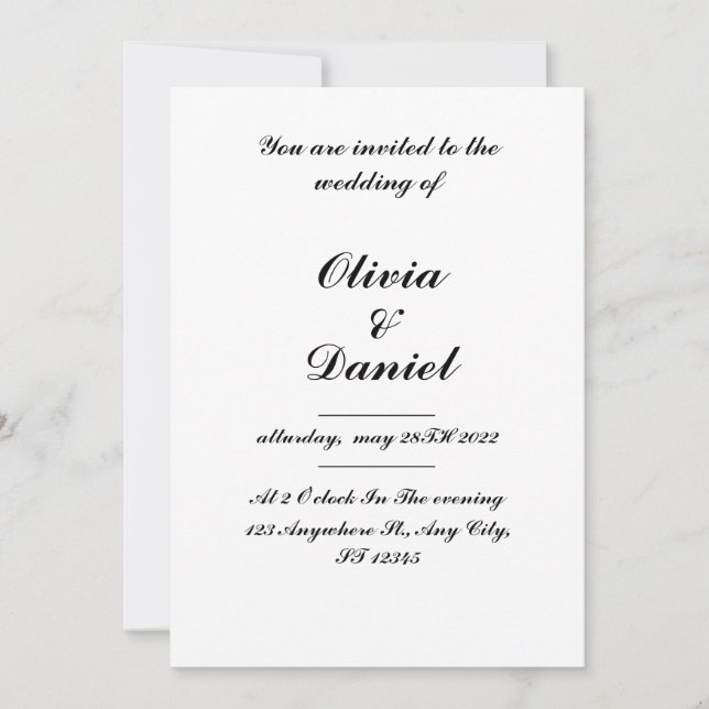 wedding Invitation,classic wedding invitation,  Invitation (Front)