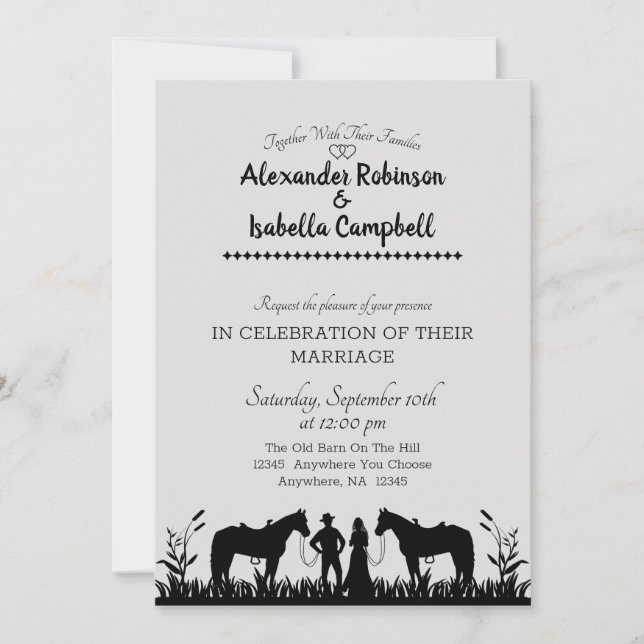 Wedding Invitation-Country Wedding-Horse Design Invitation (Front)