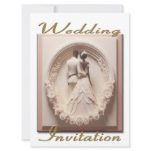 Wedding Invitation Couple in a circle of flowers