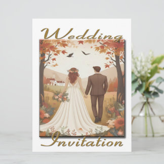 Wedding Invitation Couple In the Country - Autumn