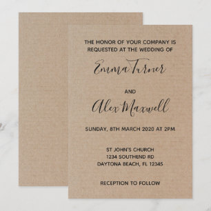 Wedding Invitation Craft Paper Script