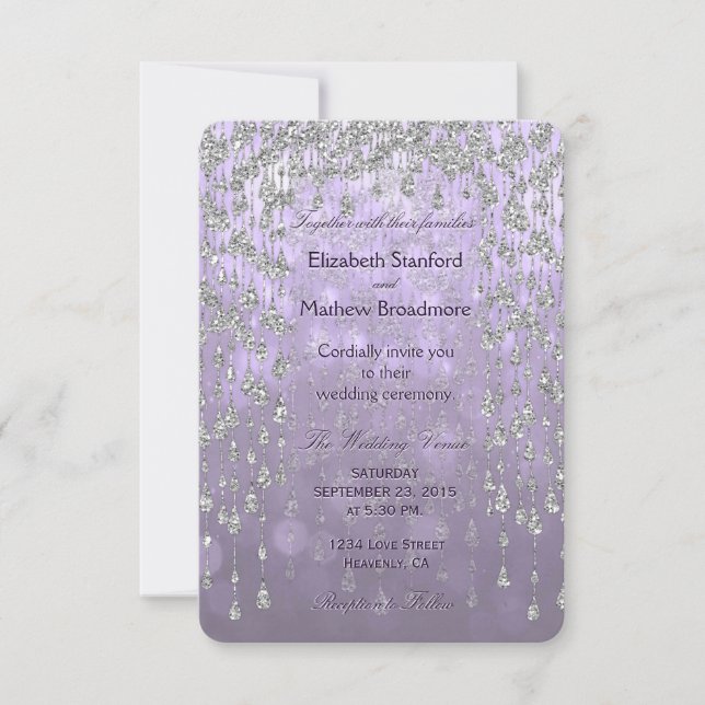 Wedding Invitation | Crystal Palace Lavender (Front)