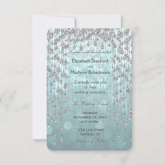 Wedding Invitation | Crystal Palace Teal (Front)