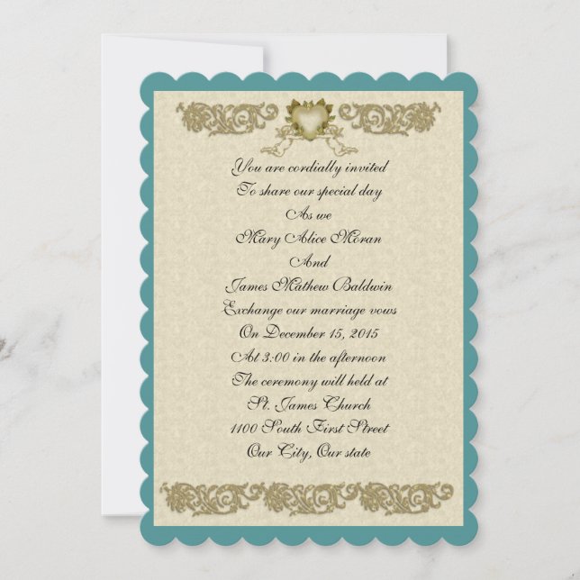 Wedding Invitation custom colour (Front)