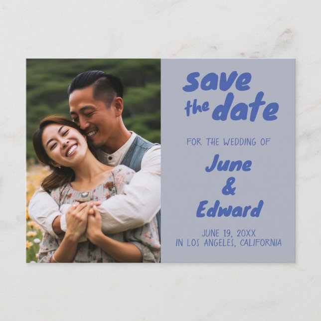 Wedding Invitation Custom Photo SAVE the DATE Card (Front)