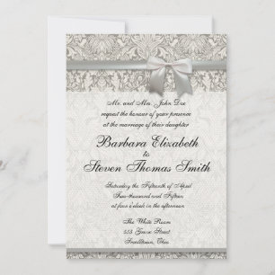 Wedding Invitation Custom White Lace Template