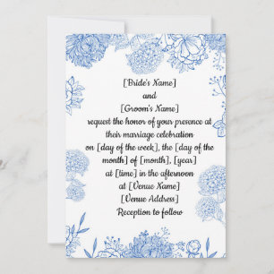 Wedding invitation customisable front and back