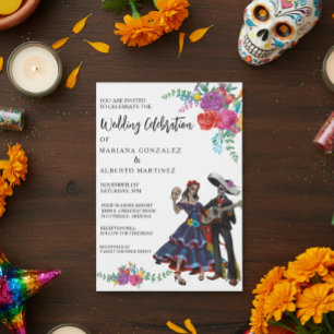 Wedding Invitation Day of Dead Fiesta