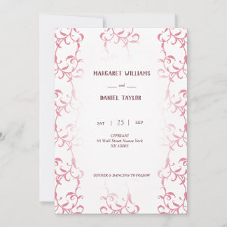 Wedding Invitation decorated with asbestos leaves