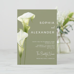 Wedding Invitation "Delicate Calla Lilies"