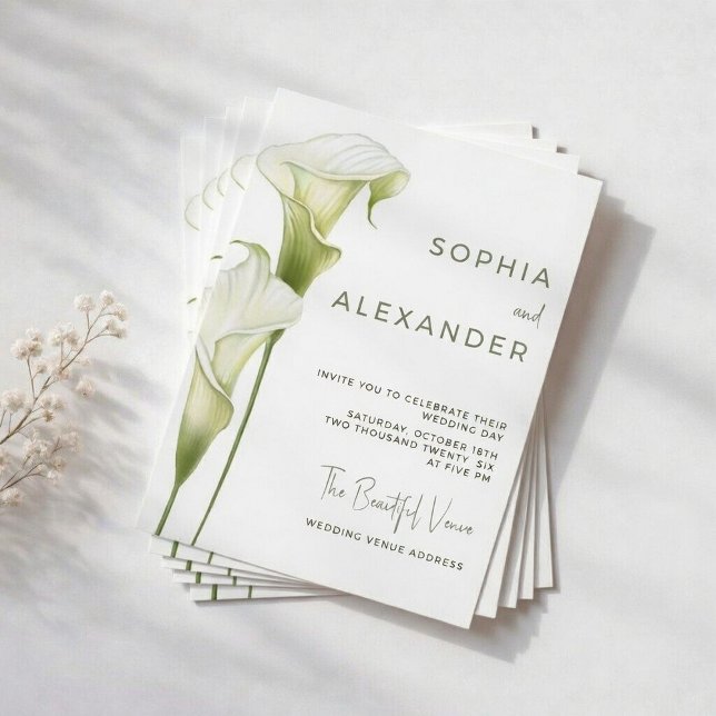 Wedding Invitation "Delicate Calla Lilies" (Creator Uploaded)