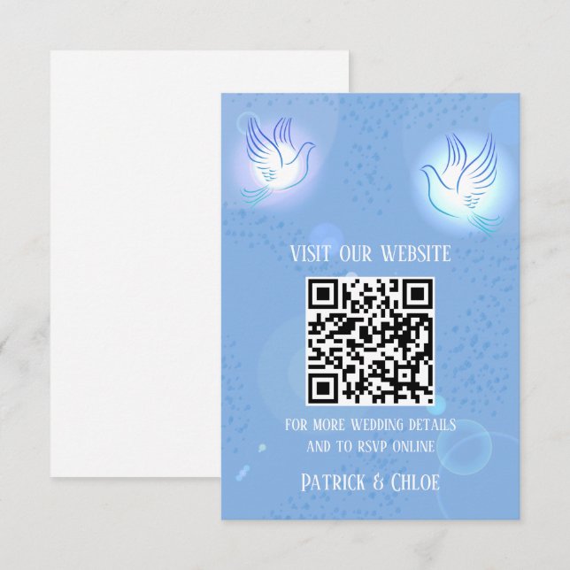 Wedding Invitation Dove Blue Lighting (Front/Back)