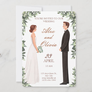 Wedding invitation, elegant and simple invitation