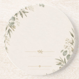 Wedding Invitation Elegant European Botanical Coaster