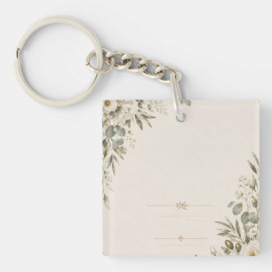 Wedding Invitation Elegant European Botanical Key Ring