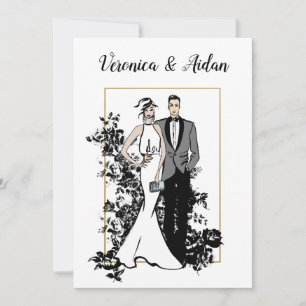 Wedding Invitation Elegant Fashion Illustration