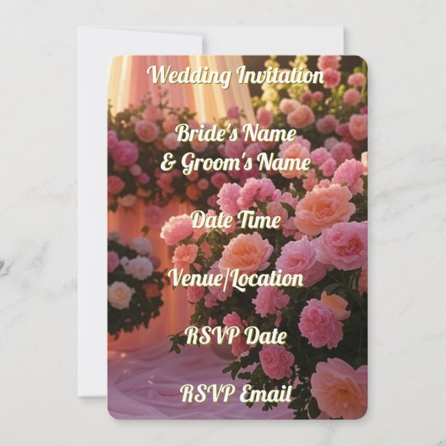 Wedding Invitation Elegant Floral Rustic Digital (Front)