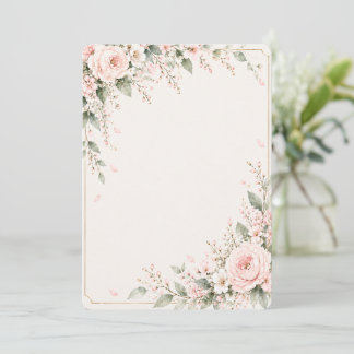 Wedding invitation elegant flowers refined