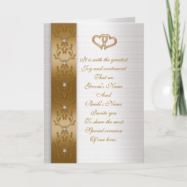 Wedding invitation elegant Gold border (Front)