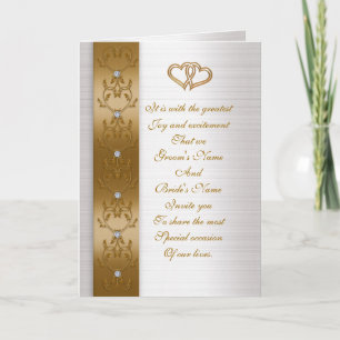 Wedding invitation elegant Gold border