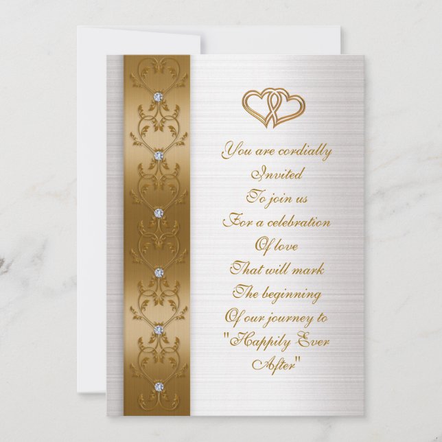 Wedding invitation elegant gold border (Front)