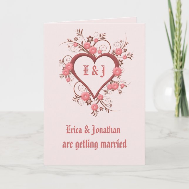 Wedding Invitation, Elegant Heart Frame Invitation (Front)