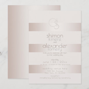 Wedding Invitation   Elegant Modern Blush Pearl