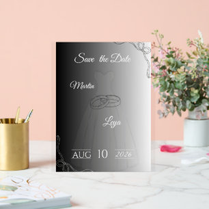 Wedding Invitation Elegant Modern Bride & Groom Acrylic Sign