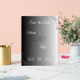 Wedding Invitation | Elegant Modern Bride & Groom Acrylic Sign