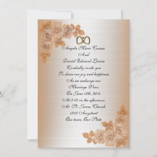 Wedding Invitation elegant Satin-look roses