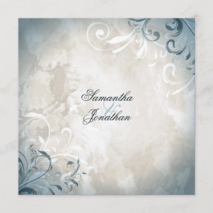Wedding Invitation Elegant Vintage Foliage & Swirl