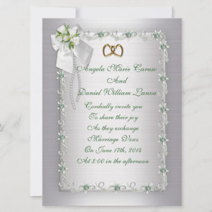 Wedding Invitation elegant white large format