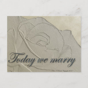 Wedding Invitation Embossed Rose