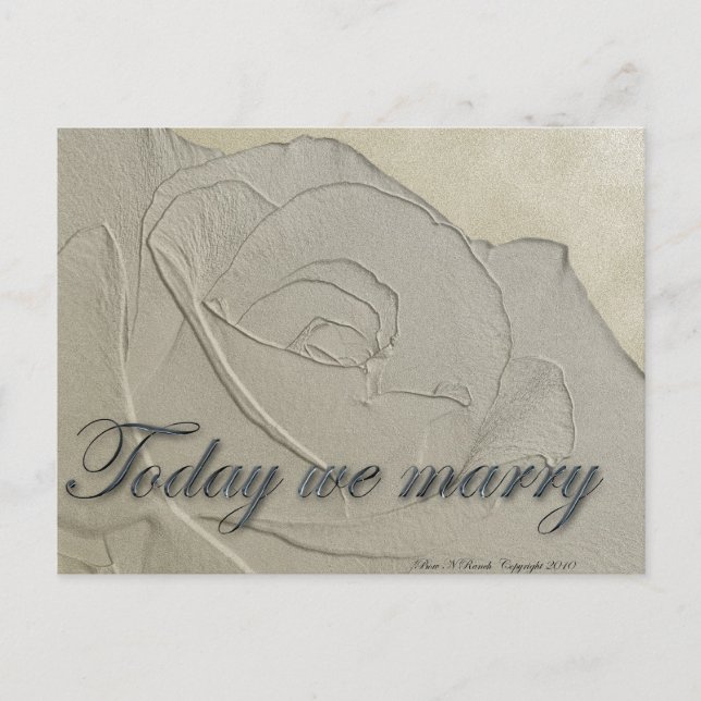 Wedding Invitation Embossed Rose (Front)