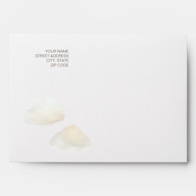 Wedding Invitation Envelope, Format 1: Ivory Rose Envelopes (Front)