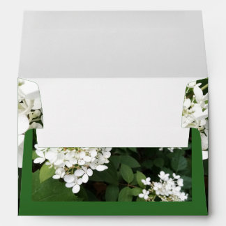 Wedding Invitation Envelope White Hydrangea Green