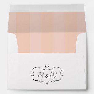 Wedding invitation envelope with inside stripes