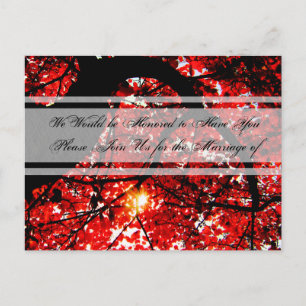 Wedding Invitation- Fall Leaves Invitation Postcard