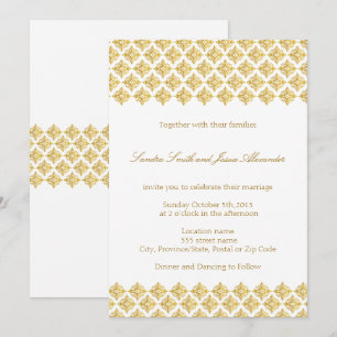 Wedding Invitation faux Gold Arabesques