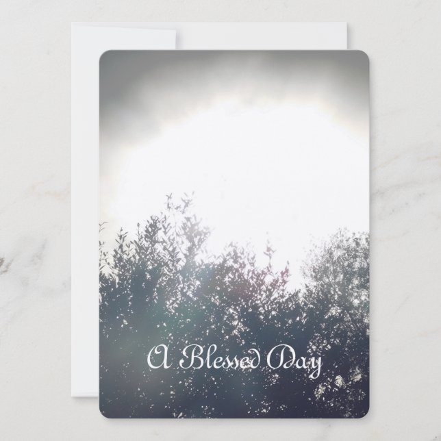 WEDDING INVITATION Flat Card A Blessed Day Design (Front)