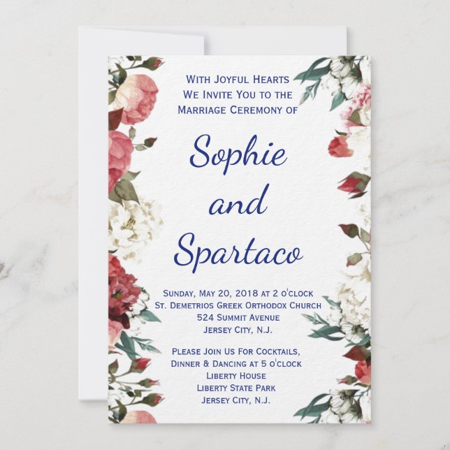 wedding invitation floral (Front)