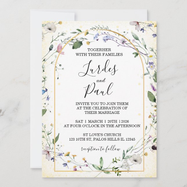  Wedding invitation Floral Arch (Front)