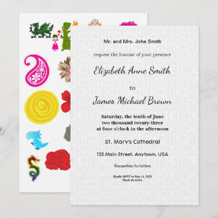 Wedding Invitation Floral Elegant Classic Custom